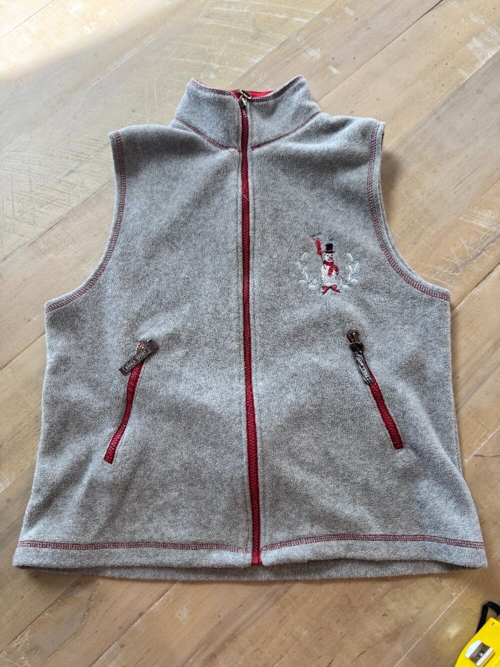 Vintage Erika Sport Christmas Snowman Embroidered Fleece Vest